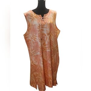 d&Co Beach Tropical Orange Beach Sleeveless Dress Coverup